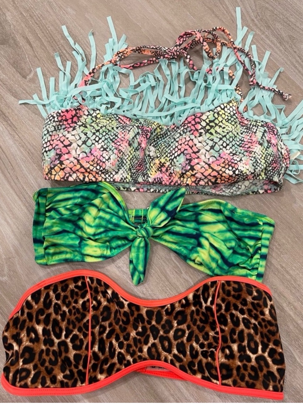 Lot of 3 Victoria’s Secret PINK Swimsuit Bikini Tops / Size M / EUC and 1 is NWT